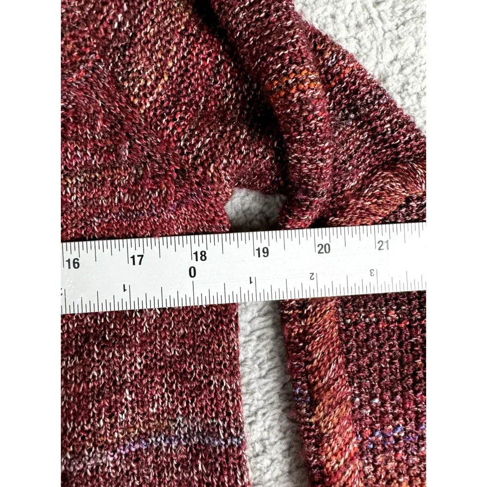 Chelsea & Violet Cardigan Sweater Womens Small Brown Space Dye Faux Leather Trim